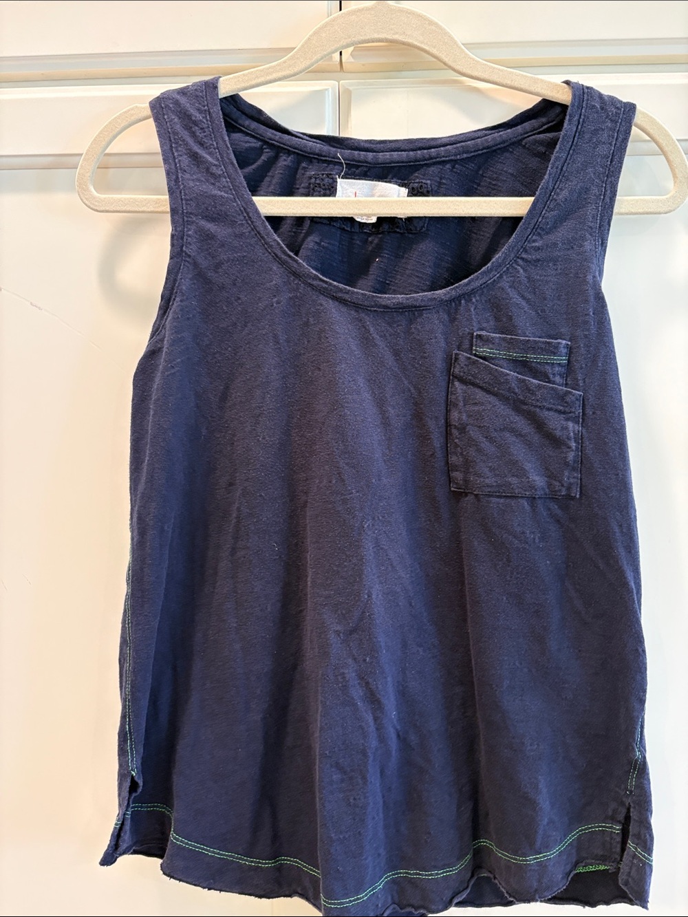 Anthropology Women’s Navy Scoop Neck Pocket Tank Top